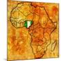 Nigeria on Actual Map of Africa-michal812-Mounted Art Print