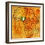 Nigeria on Actual Map of Africa-michal812-Framed Art Print