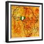 Nigeria on Actual Map of Africa-michal812-Framed Art Print