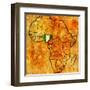 Nigeria on Actual Map of Africa-michal812-Framed Art Print