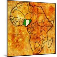 Nigeria on Actual Map of Africa-michal812-Mounted Art Print