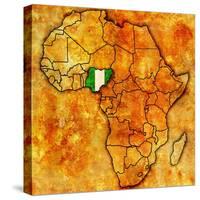 Nigeria on Actual Map of Africa-michal812-Stretched Canvas