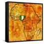 Nigeria on Actual Map of Africa-michal812-Framed Stretched Canvas