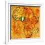 Nigeria on Actual Map of Africa-michal812-Framed Art Print