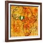 Nigeria on Actual Map of Africa-michal812-Framed Art Print