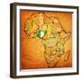 Nigeria on Actual Map of Africa-michal812-Framed Art Print