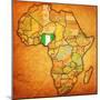 Nigeria on Actual Map of Africa-michal812-Mounted Art Print