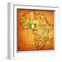 Nigeria on Actual Map of Africa-michal812-Framed Art Print