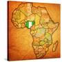 Nigeria on Actual Map of Africa-michal812-Stretched Canvas