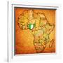 Nigeria on Actual Map of Africa-michal812-Framed Art Print