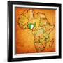 Nigeria on Actual Map of Africa-michal812-Framed Art Print