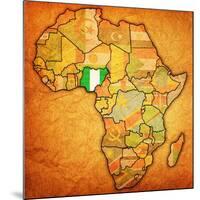 Nigeria on Actual Map of Africa-michal812-Mounted Art Print