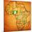 Nigeria on Actual Map of Africa-michal812-Mounted Art Print