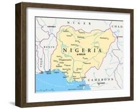 Nigeria Political Map-Peter Hermes Furian-Framed Art Print