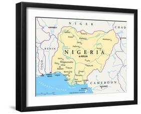 Nigeria Political Map-Peter Hermes Furian-Framed Art Print