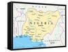 Nigeria Political Map-Peter Hermes Furian-Framed Stretched Canvas