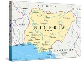 Nigeria Political Map-Peter Hermes Furian-Stretched Canvas