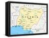 Nigeria Political Map-Peter Hermes Furian-Framed Stretched Canvas
