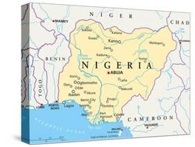 Nigeria Political Map-Peter Hermes Furian-Stretched Canvas
