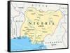 Nigeria Political Map-Peter Hermes Furian-Framed Stretched Canvas