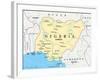 Nigeria Political Map-Peter Hermes Furian-Framed Art Print