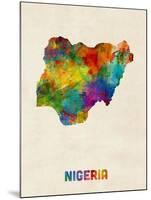 Nigeria Watercolor Map-Michael Tompsett-Mounted Art Print