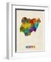 Nigeria Watercolor Map-Michael Tompsett-Framed Art Print