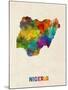 Nigeria Watercolor Map-Michael Tompsett-Mounted Art Print