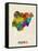 Nigeria Watercolor Map-Michael Tompsett-Framed Stretched Canvas