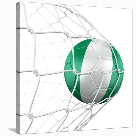 Nigerian Soccer Ball in a Net-zentilia-Stretched Canvas