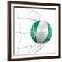 Nigerian Soccer Ball in a Net-zentilia-Framed Art Print