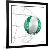 Nigerian Soccer Ball in a Net-zentilia-Framed Art Print