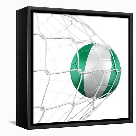 Nigerian Soccer Ball in a Net-zentilia-Framed Stretched Canvas