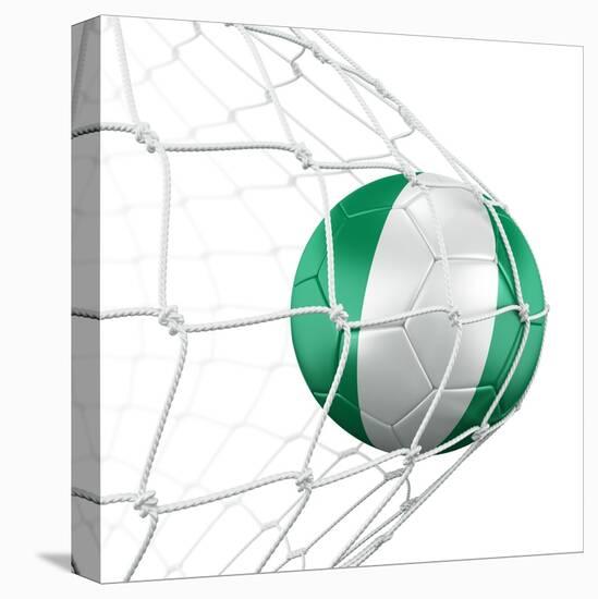 Nigerian Soccer Ball in a Net-zentilia-Stretched Canvas