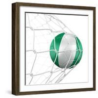 Nigerian Soccer Ball in a Net-zentilia-Framed Art Print