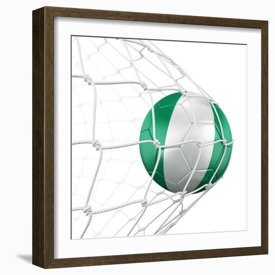 Nigerian Soccer Ball in a Net-zentilia-Framed Art Print
