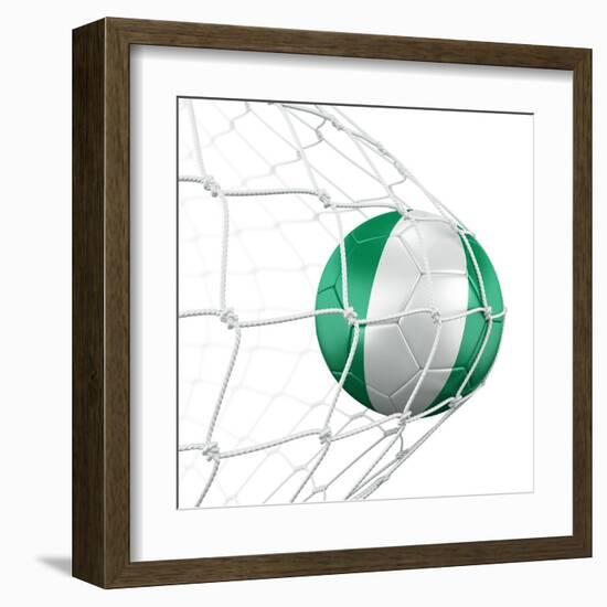 Nigerian Soccer Ball in a Net-zentilia-Framed Art Print