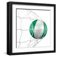 Nigerian Soccer Ball in a Net-zentilia-Framed Art Print