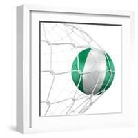 Nigerian Soccer Ball in a Net-zentilia-Framed Art Print