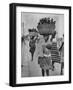 Nigerian Women with Babies Strapped to Their Backs Carrying Large Baskets on Their Heads-Alfred Eisenstaedt-Framed Photographic Print