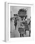 Nigerian Women with Babies Strapped to Their Backs Carrying Large Baskets on Their Heads-Alfred Eisenstaedt-Framed Photographic Print