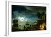 Night: a Port in the Moonlight, 1748-Claude Joseph Vernet-Framed Giclee Print