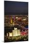 Night Aerial Cityscape of Downtown Las Vegas, Nevada-David Wall-Mounted Photographic Print