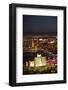 Night Aerial Cityscape of Downtown Las Vegas, Nevada-David Wall-Framed Photographic Print