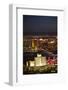 Night Aerial Cityscape of Downtown Las Vegas, Nevada-David Wall-Framed Photographic Print