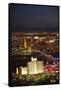 Night Aerial Cityscape of Downtown Las Vegas, Nevada-David Wall-Framed Stretched Canvas