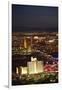 Night Aerial Cityscape of Downtown Las Vegas, Nevada-David Wall-Framed Premium Photographic Print
