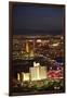 Night Aerial Cityscape of Downtown Las Vegas, Nevada-David Wall-Framed Premium Photographic Print