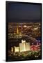 Night Aerial Cityscape of Downtown Las Vegas, Nevada-David Wall-Framed Premium Photographic Print