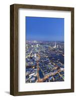 Night Aerial View of St. Paul'S, the Shard, River Thames and City of London, London, England-Jon Arnold-Framed Photographic Print